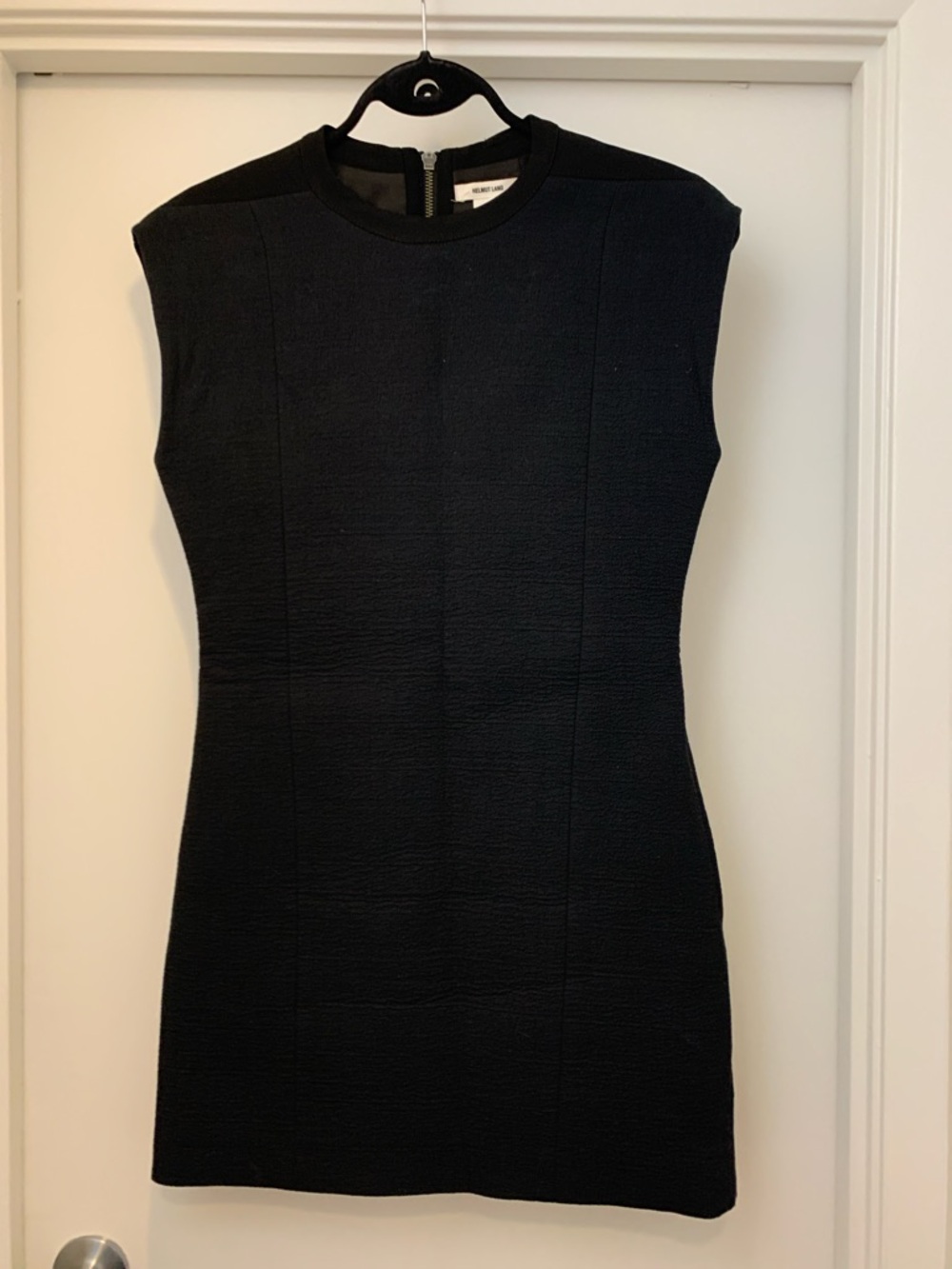 Helmut Lang Black Textured Mini Dress
